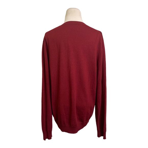 APT red v neck long sleeves sweater size XL - Picture 2 of 13